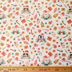 tissu coton bio blanc animaux de noël  (2)