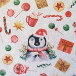 tissu coton bio blanc animaux de noël  (1)