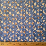 tissu coton bio bleu avec coquillage et étoile de mer (2)