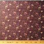 Tissu coton percale animaux de la forêt prune  (2)