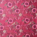 tissu coton fleur brodée brique orange (2)