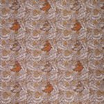 Tissu jersey coton automne feuillage paon orange marron moutarde