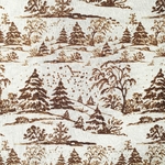 Tissu coton bio forêt dessinée en marron (1)