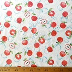 Tissu BIO coton percale pomme rouge
