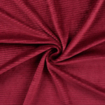 Tissu jersey velours côtelé rouge bordeaux.