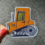 Patch thermocollant tracteur bulldozer chenille orange et gris