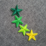 Patch thermocollant lot de quatre petites étoiles dégradé de vert à jaune (1)
