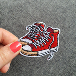 Patch thermocollant basket toile montante rouge style converse