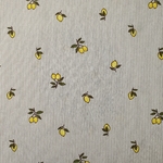 Tissu popeline coton citron et rayure beige (2)