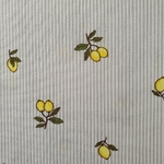 Tissu popeline coton citron et rayure beige (3)