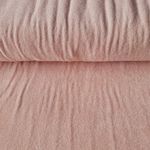 Tissu jersey éponge coton rose clair.