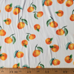 Tissu jersey coton avec fruit orange sur fond blanc (2)