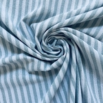 Tissu coton esprit lin à rayure menthe et blanc (2)