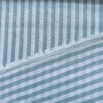Tissu coton esprit lin à rayure menthe et blanc (1)