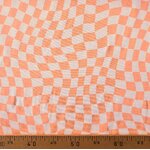 Tissu jersey damier asymétrique saumon et blanc (2)