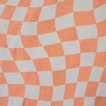 Tissu jersey damier asymétrique saumon et blanc (1)