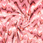 Tissu polaire rose motif ethnique (2)