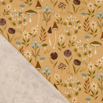 Tissu jersey beige champignon et fleur (2)