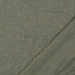 Tissu double gaze vert olive point or  (2)