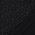 Tissu double gaze noir point or  (2)