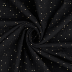 Tissu double gaze noir point or  (1)