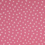 Tissu double gaze rose mauve oiseau blanc