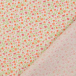 Tissu double gaze esprit liberty fleuri orange  (2)