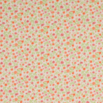 Tissu double gaze esprit liberty fleuri orange