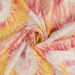 Tissu coton broderie anglaise tie and dye rose et beige  (1)
