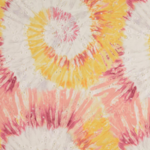 Tissu coton broderie anglaise tie and dye rose et beige