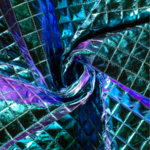 Tissu matelassé losange irisé violet bleu