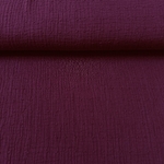 Tissu double gaze plumetis rouge bordeaux