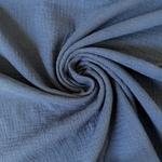 Tissu double gaze plumetis bleu gris