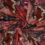 Tissu viscose abstrait rouge (900)