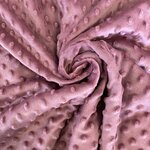 Tissu minky tout doux à pois vieux rose (1)
