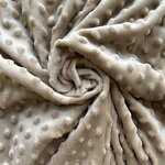 Tissu polaire minky uni à pois beige (1)