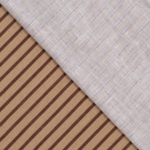 Tissu lin à rayures beige et marron (2)