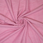 Tissu coton et lin à rayures blanc et rose