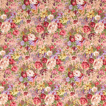 Tissu popeline de coton fleuri fond rose (900)