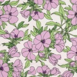 Tissu jersey viscose fleur seventie mauve(900) (1)