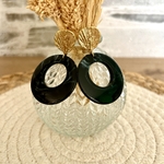 Boucles doreilles acier inoxydable et acrylique noire (1)