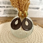 Boucles doreilles acier inoxydable et acrylique gris