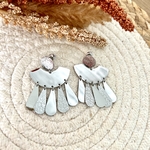 Boucle d'oreilles acier inoxydable argent pétale (1)