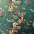 Tissu viscose floral vert