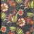 Tissu viscose grosse fleur kaki RENEE (2)