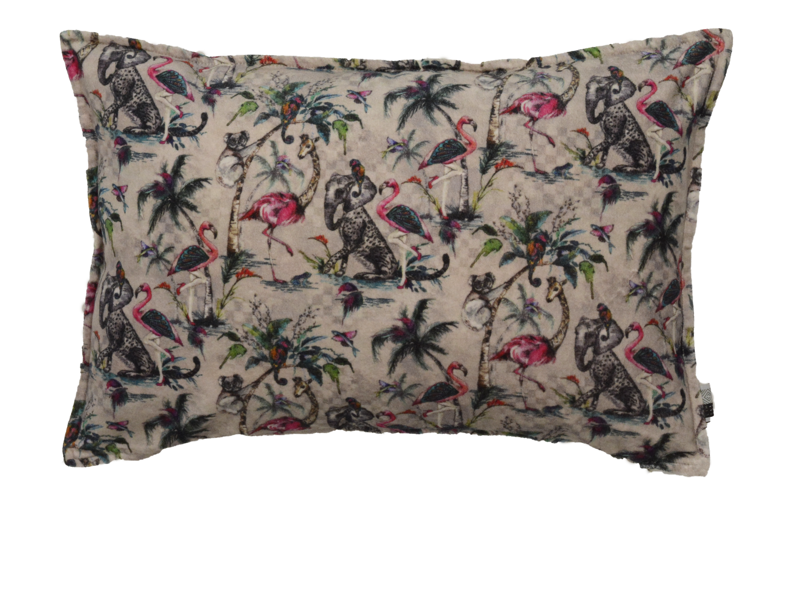 coussin velours jungle