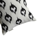 coussin-lin blanc noir
