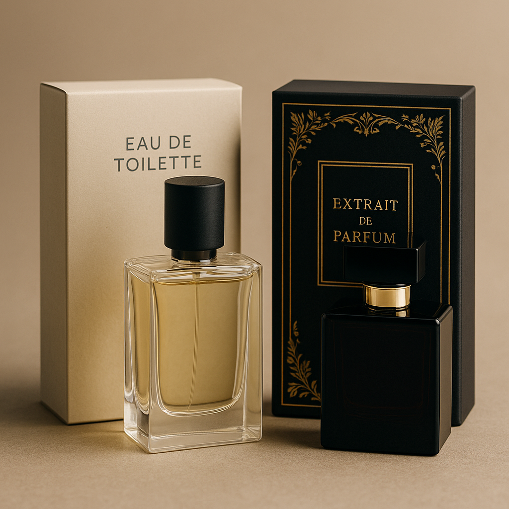 Comment comparer concentration et tenue : eau de toilette vs parfum extrait