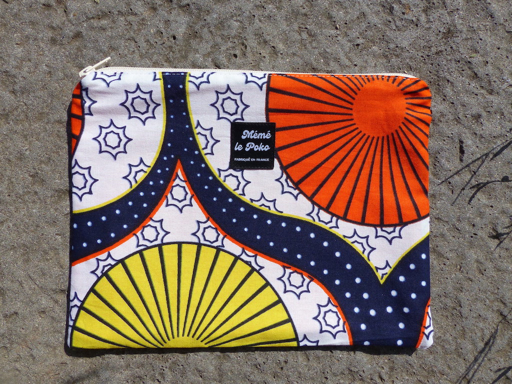 pochette plate 18x22 cirque orange