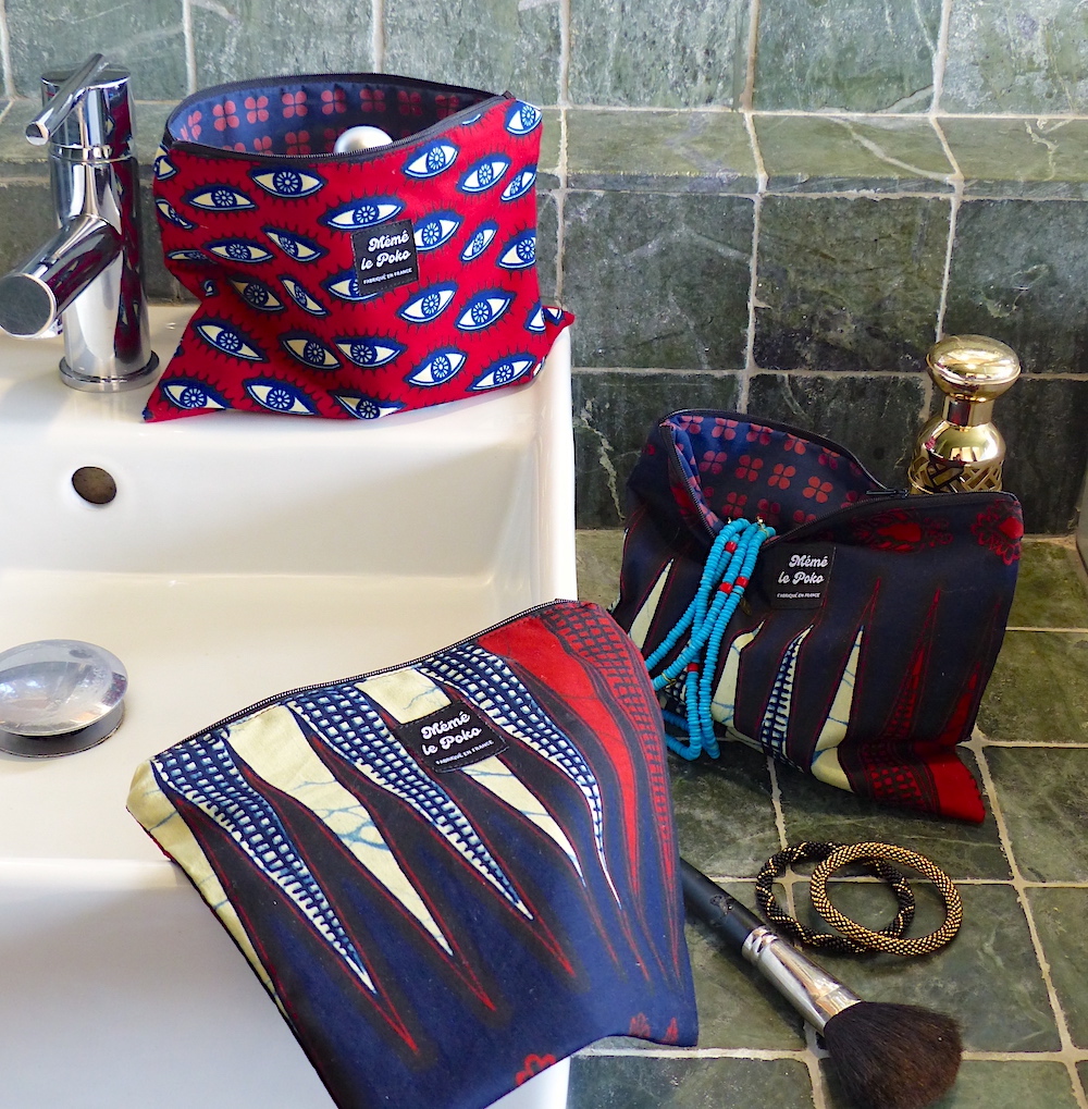 pochettes salle de bain verte